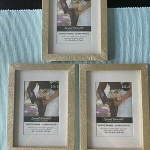 Special Moments Memories Collection Gold Sparkling Accent 3.5 x 5”Picture Frames